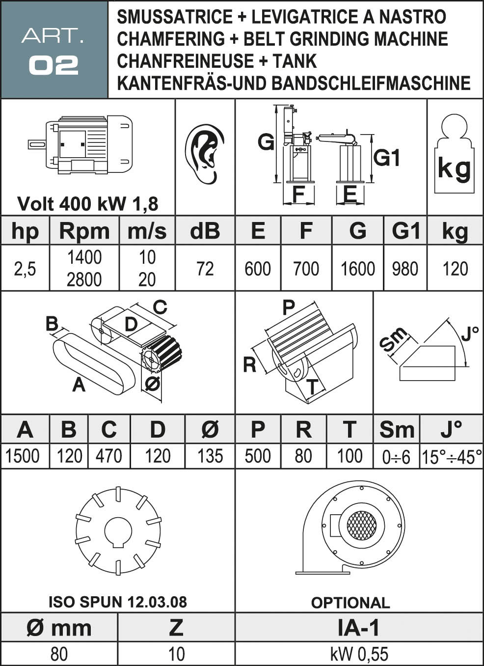 Aceti Bandschleif- und Kantenfräsmaschine ART 02