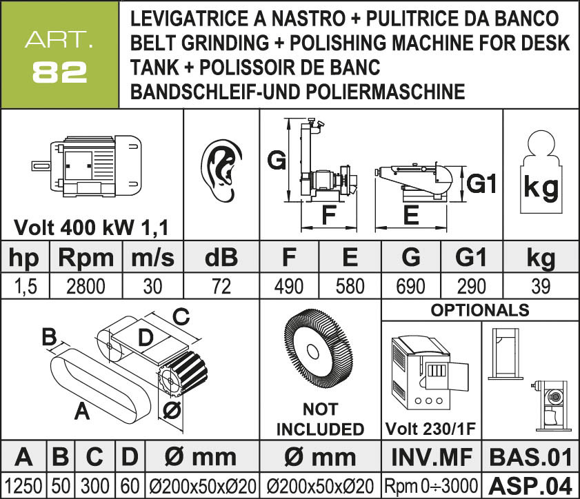 Aceti Bandschleif- und Poliermaschine ART 82
