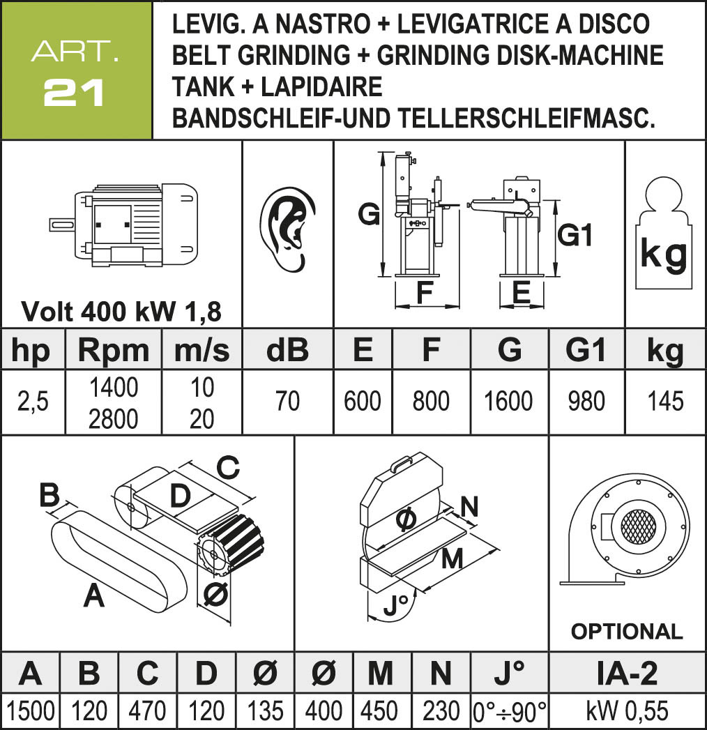 Aceti Band- und Tellerschleifmaschine ART 21