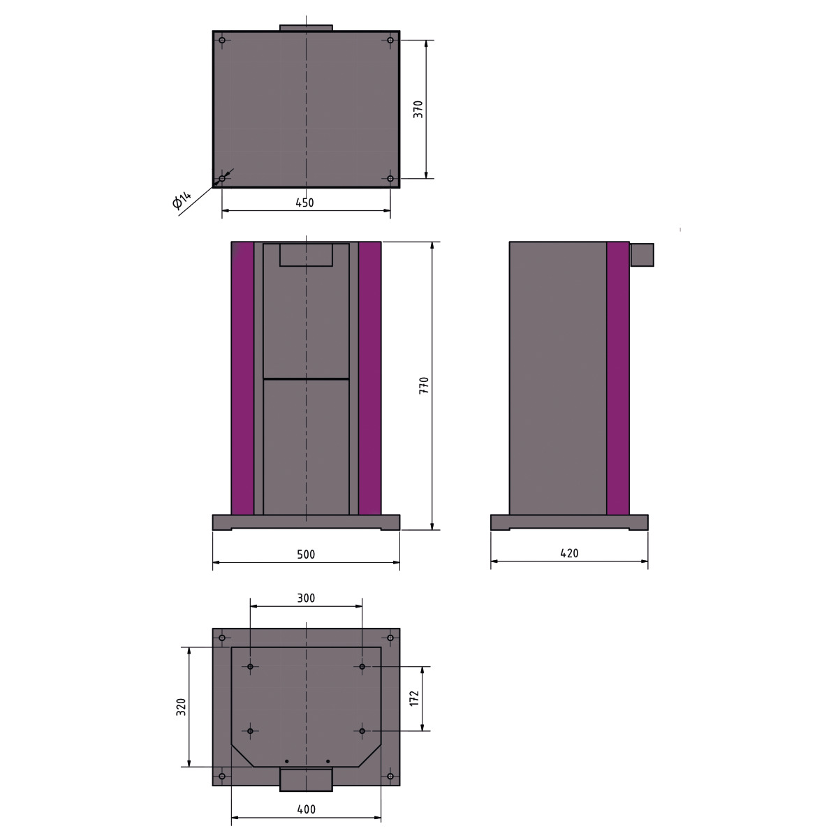 Optimum  GU 4-H Maschinenunterbau 3107123