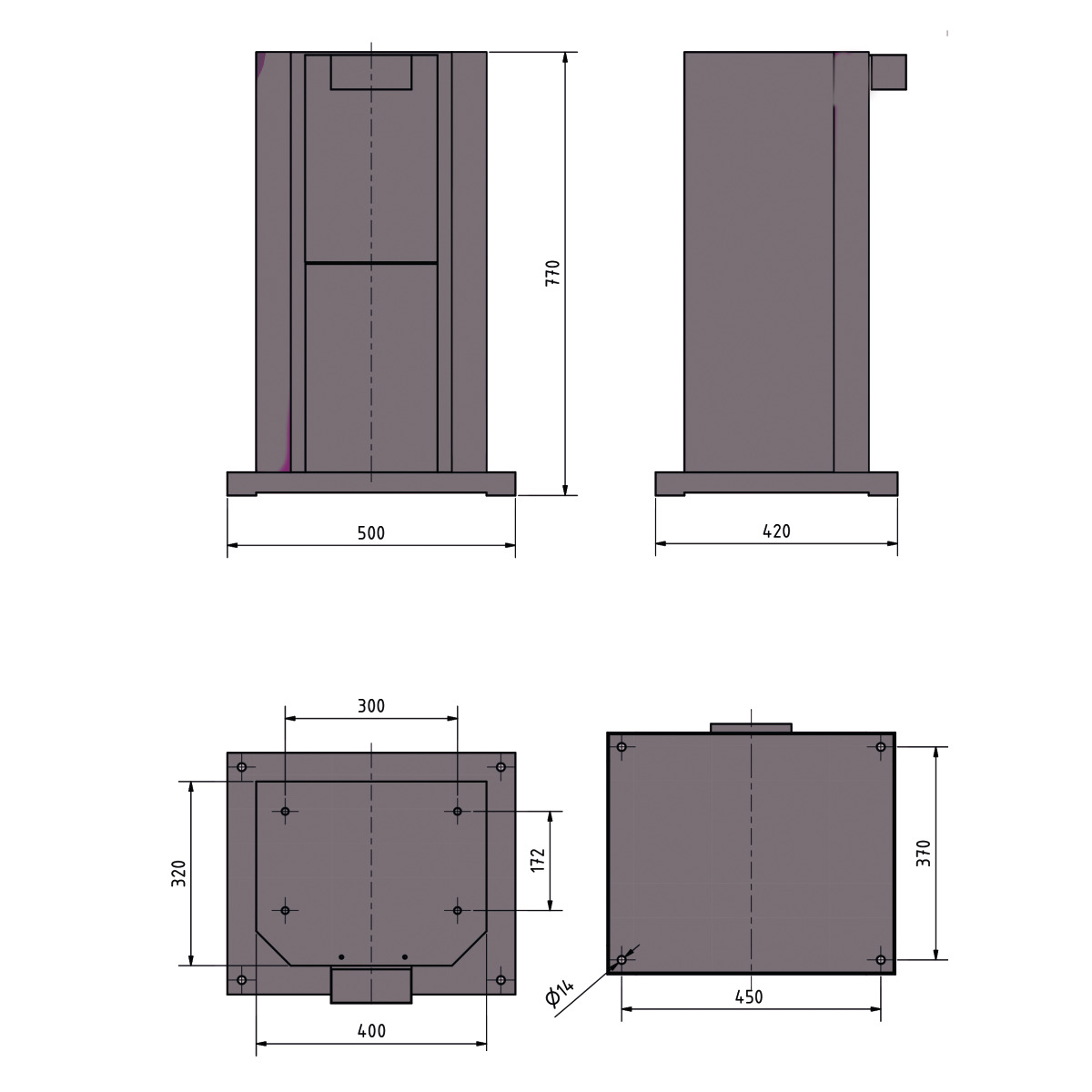 Metallkraft  GU 4 Maschinenunterbau 3912119