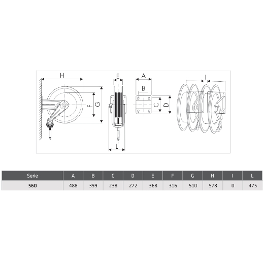 ELMAG INDUSTRIE Schlauchaufroller Edelstahl '562/23' (43464)