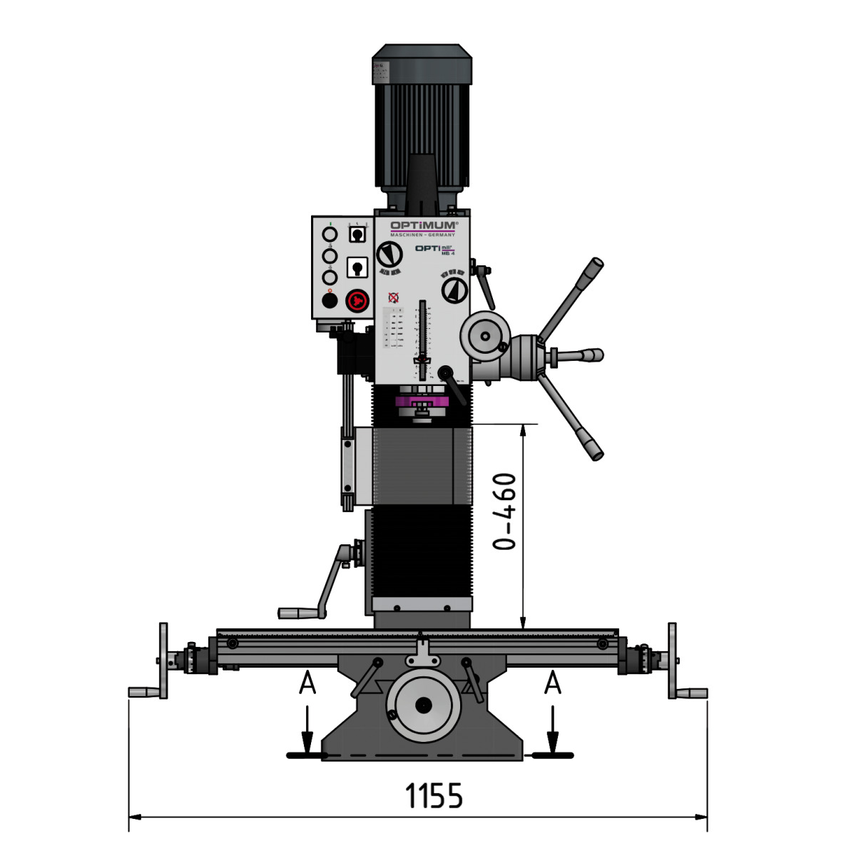 Optimum OPTImill MB 4D Präzisions-Bohr-Fräsmaschine 3338448