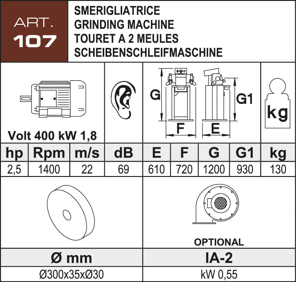 Aceti Doppelschleifmaschine ART 107