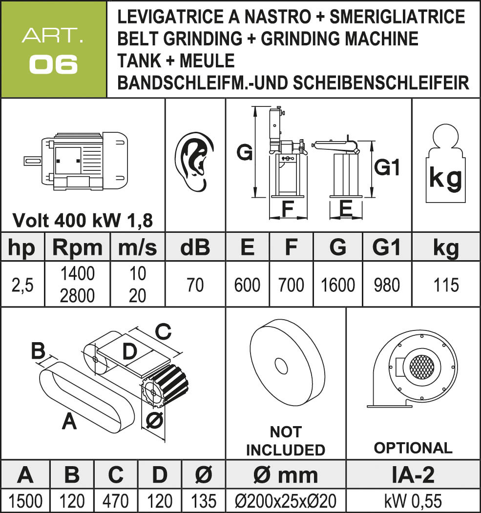 Aceti Band- und Scheibenschleifmaschine ART 06
