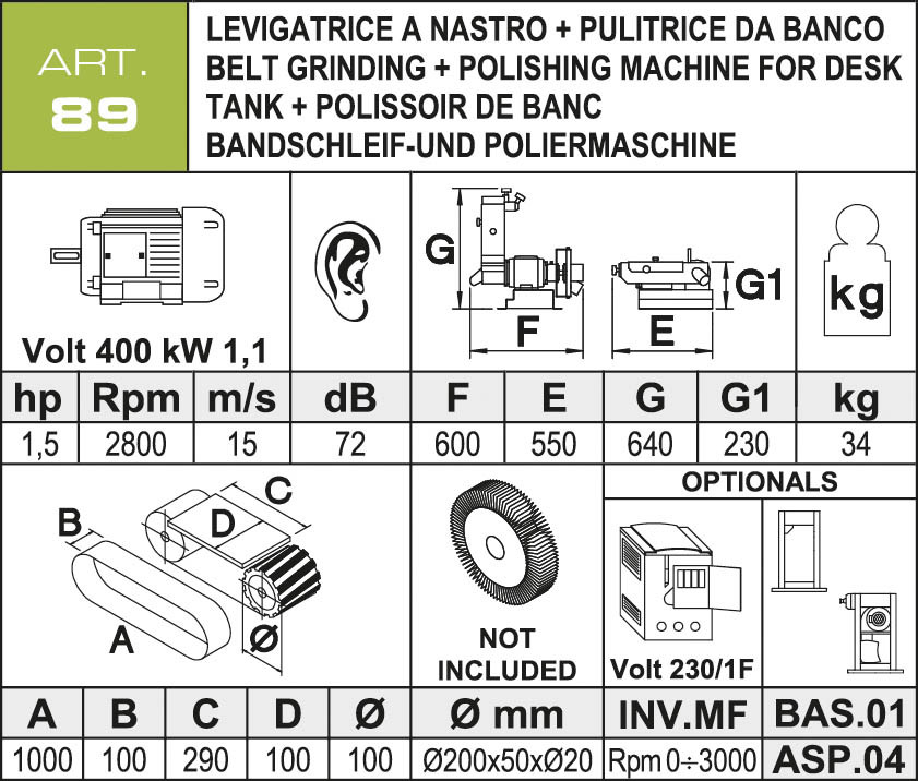 Aceti Bandschleif- und Poliermaschine ART 89