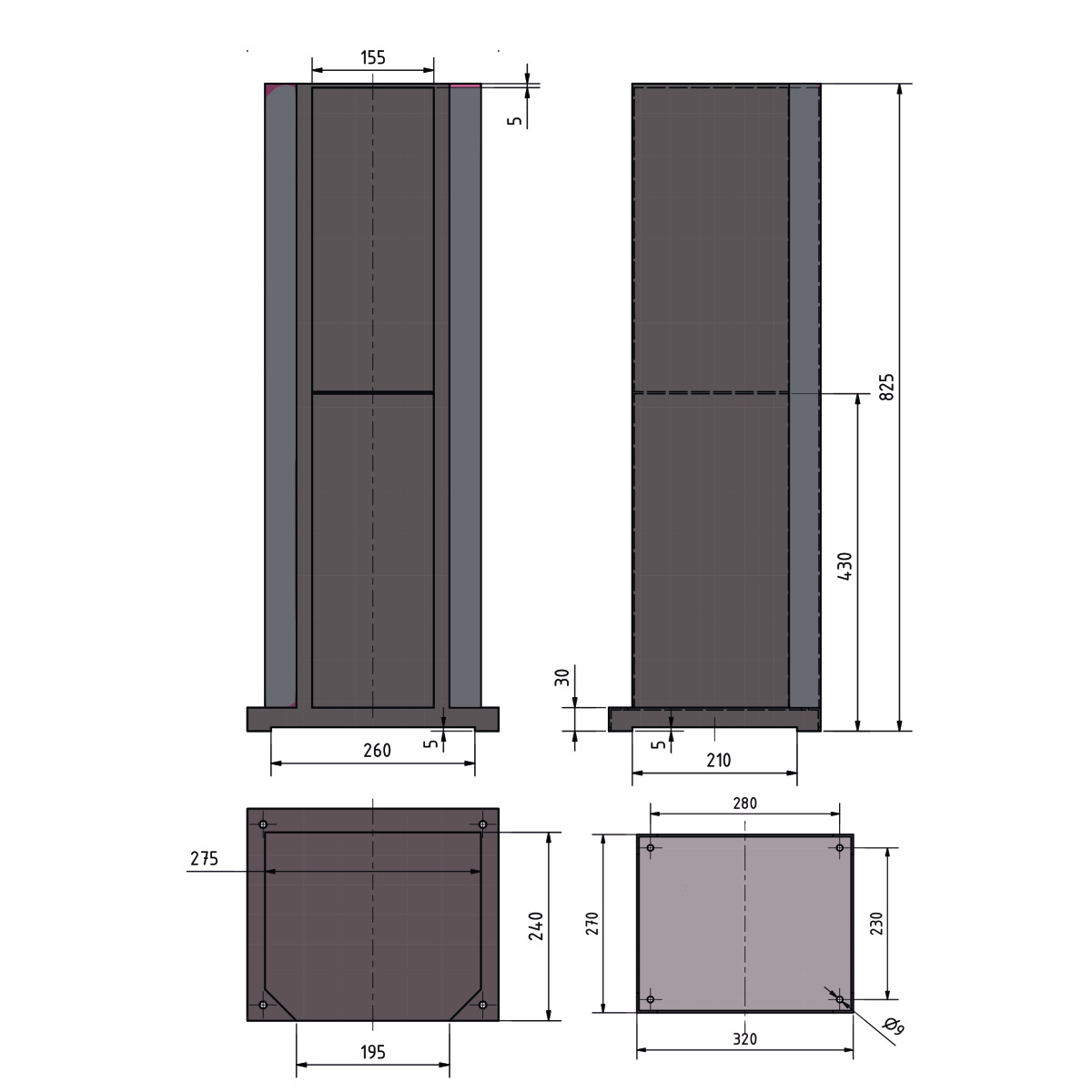 Metallkraft  GU 3 Maschinenunterbau 3912118