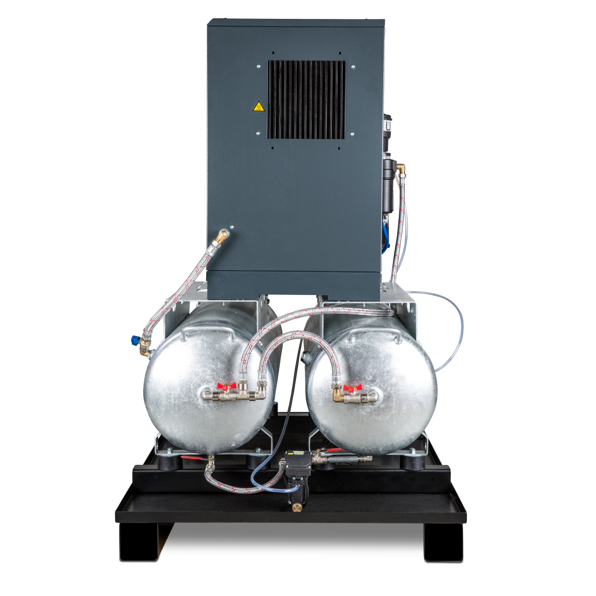 Aircraft A-DUO-MICRO SE 4.0-10 2x100 K Schraubenkompressor mit Rippenbandriemenantrieb mit angebautem Kältetrockner auf 2 x 100 l Behälter 2091664