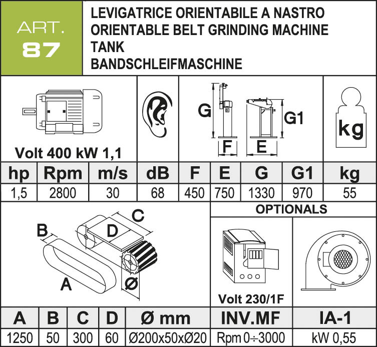 Aceti Bandschleifmaschine ART 87