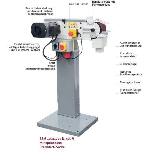 ELMAG Bandschleifmaschine BSM 100x1220 N, 400 Volt (82038)