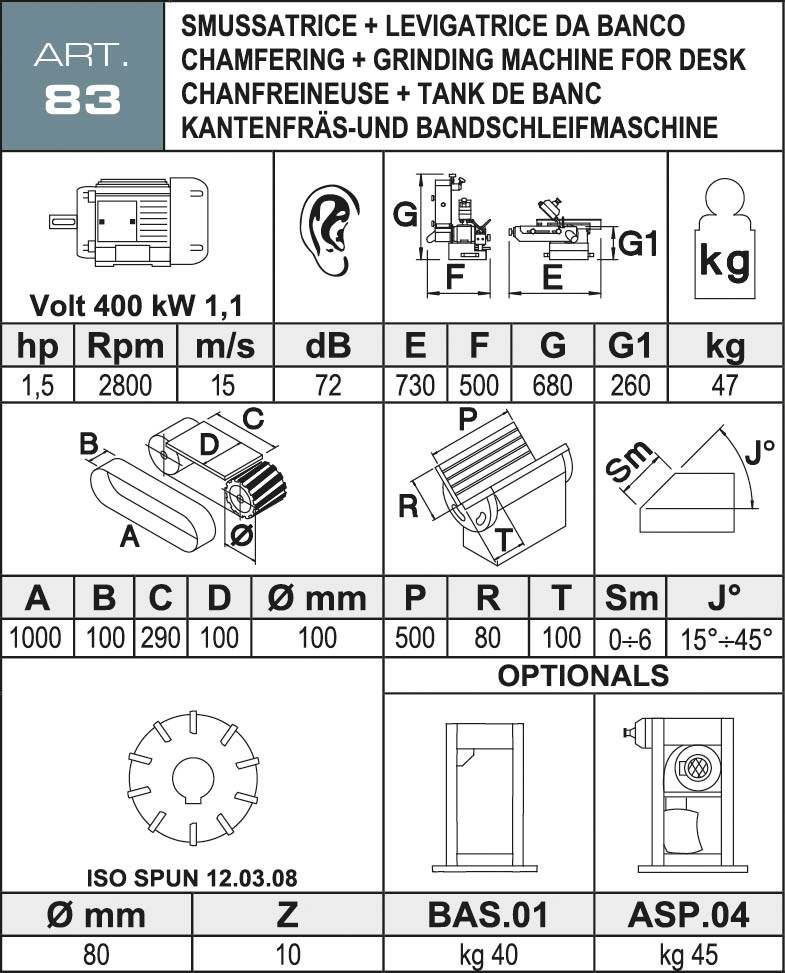 Aceti Bandschleif- und Kantenfräsmaschine ART 83