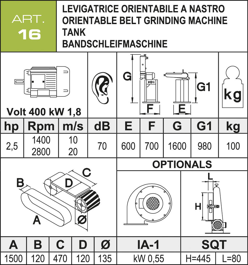 Aceti Bandschleifmaschine ART 16