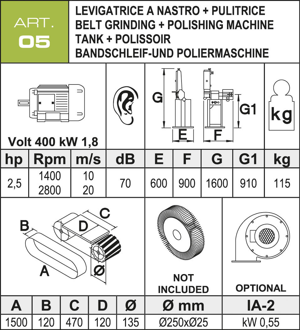 Aceti Bandschleif- und Poliermaschine ART 05
