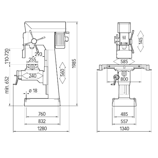 ELMAG PREMIUM Bohr- und Fräsmaschine TCS 50 E (81035)