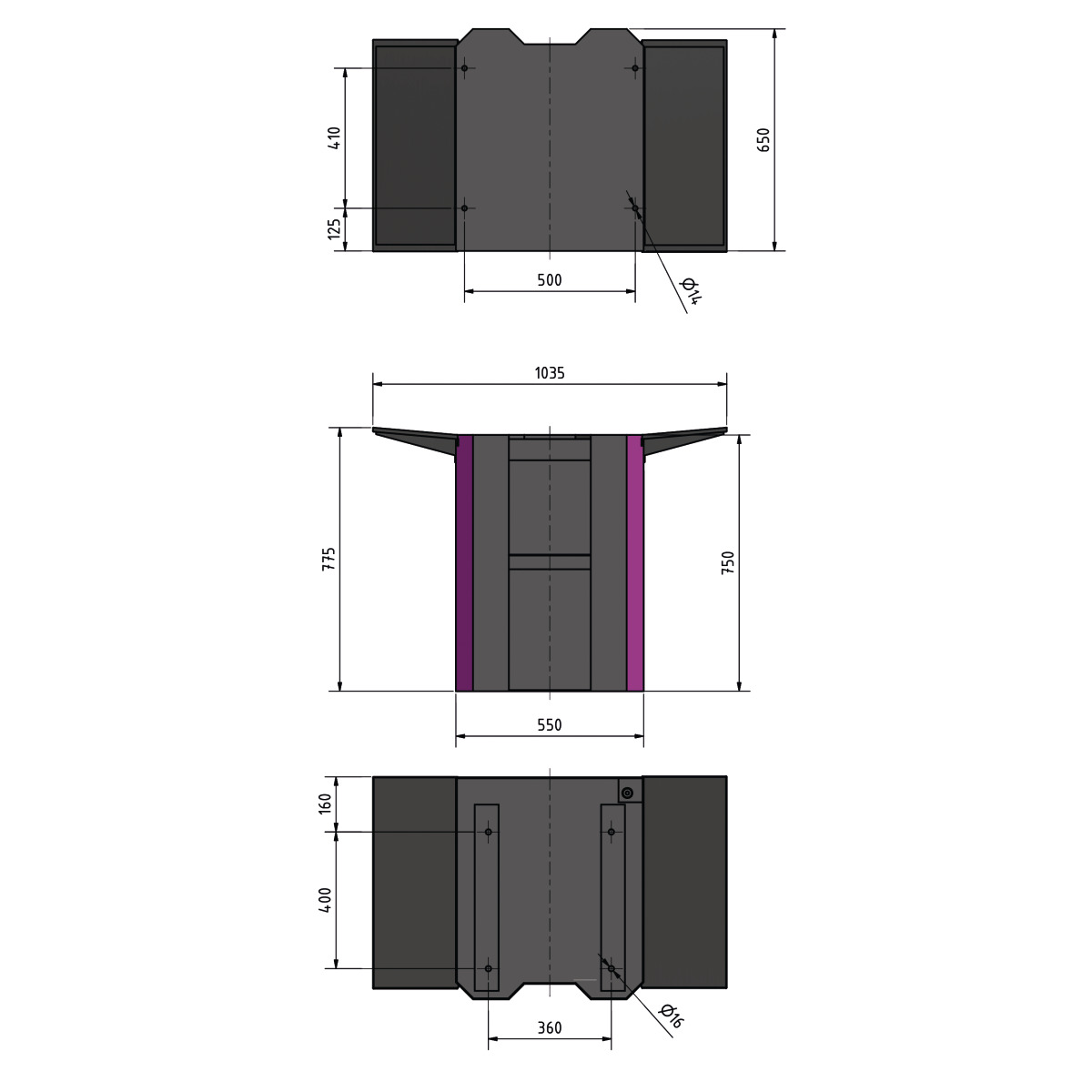Optimum MSM 3 Maschinenunterbau 3353014