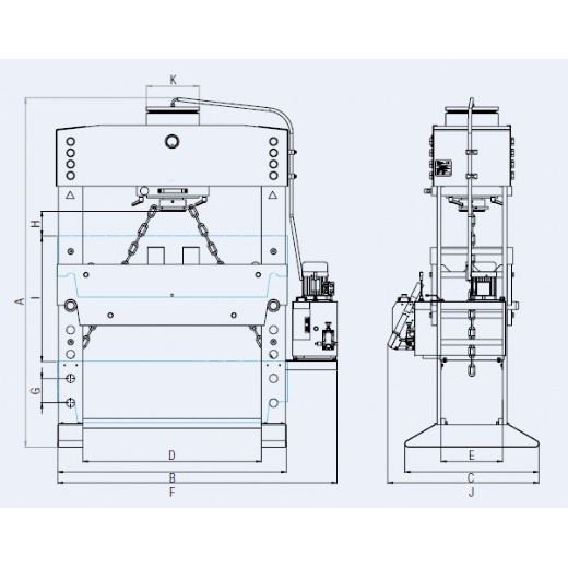 ELMAG Hydraulische Werkstattpresse PREMIUM WPMEH 160/2-K (81817)