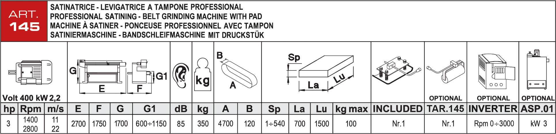 Aceti Langband-Schleifmaschine ART 145
