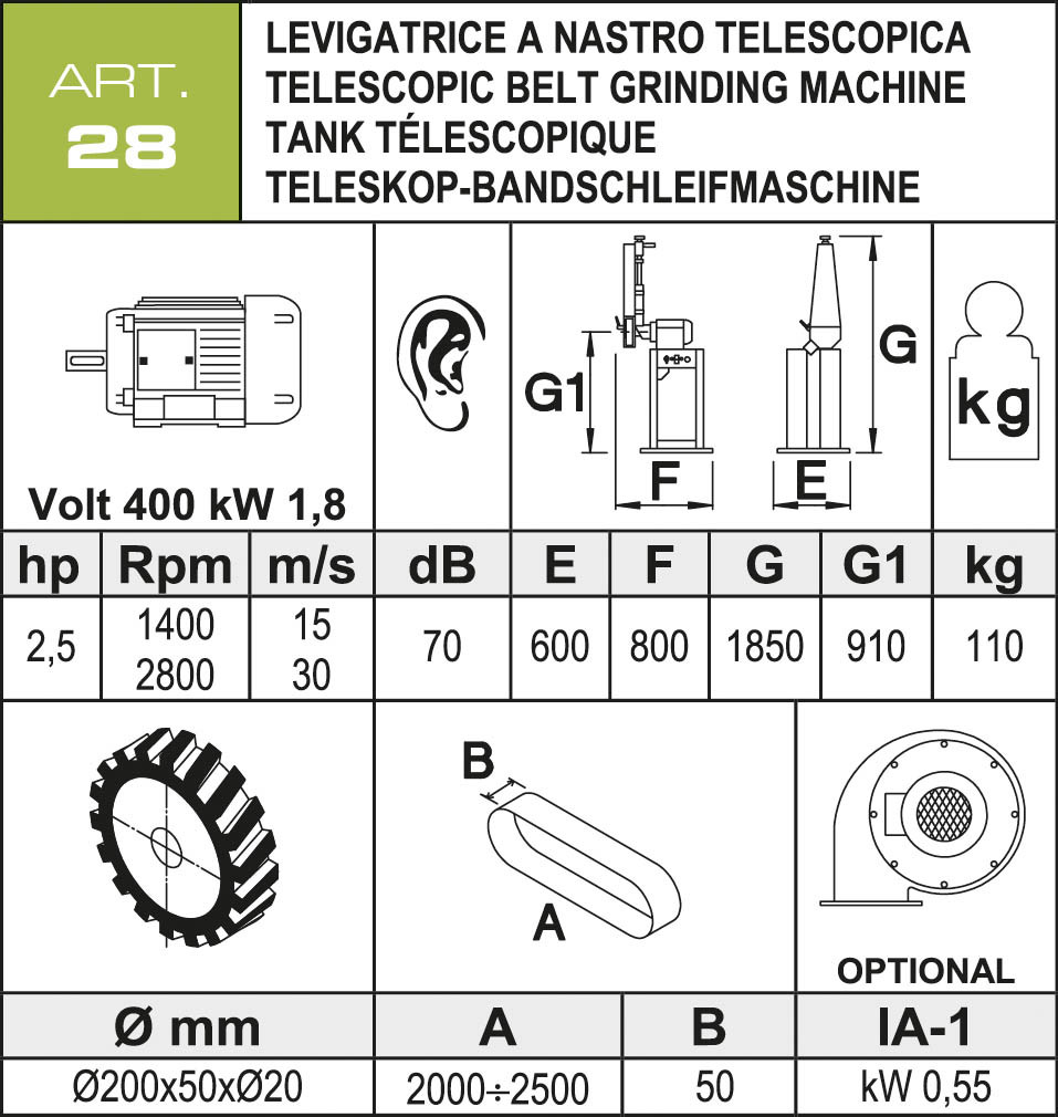 Aceti Kontaktbandschleifmaschine ART 28
