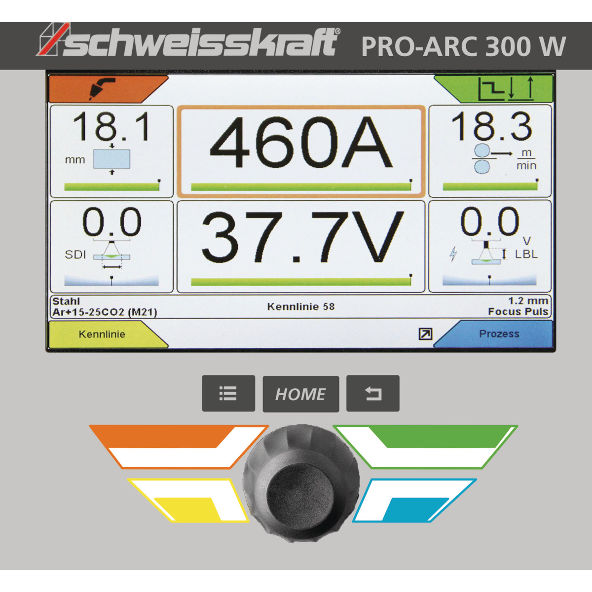 Schweisskraft PRO-ARC 400 WS (Fahrwagen Profi, Bedienfeld oben) Aktions-Set MIG/MAG Inverter-Schweißgerät 1086540SET