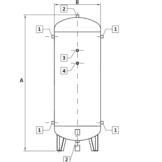 ELMAG Druckluftkessel stehend, 11 bar (10146)