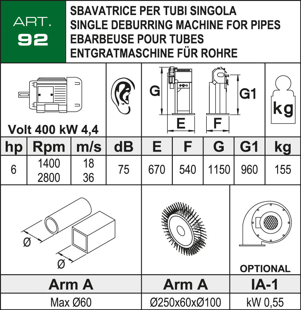Aceti Bürstmaschine ART 92