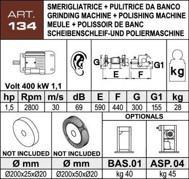 Aceti Scheibenschleif- und Poliermaschine ART 134
