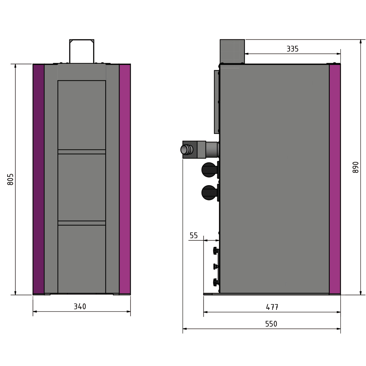 Optimum  GU 1 (400 V) Maschinenunterbau mit Absaugung 3107109