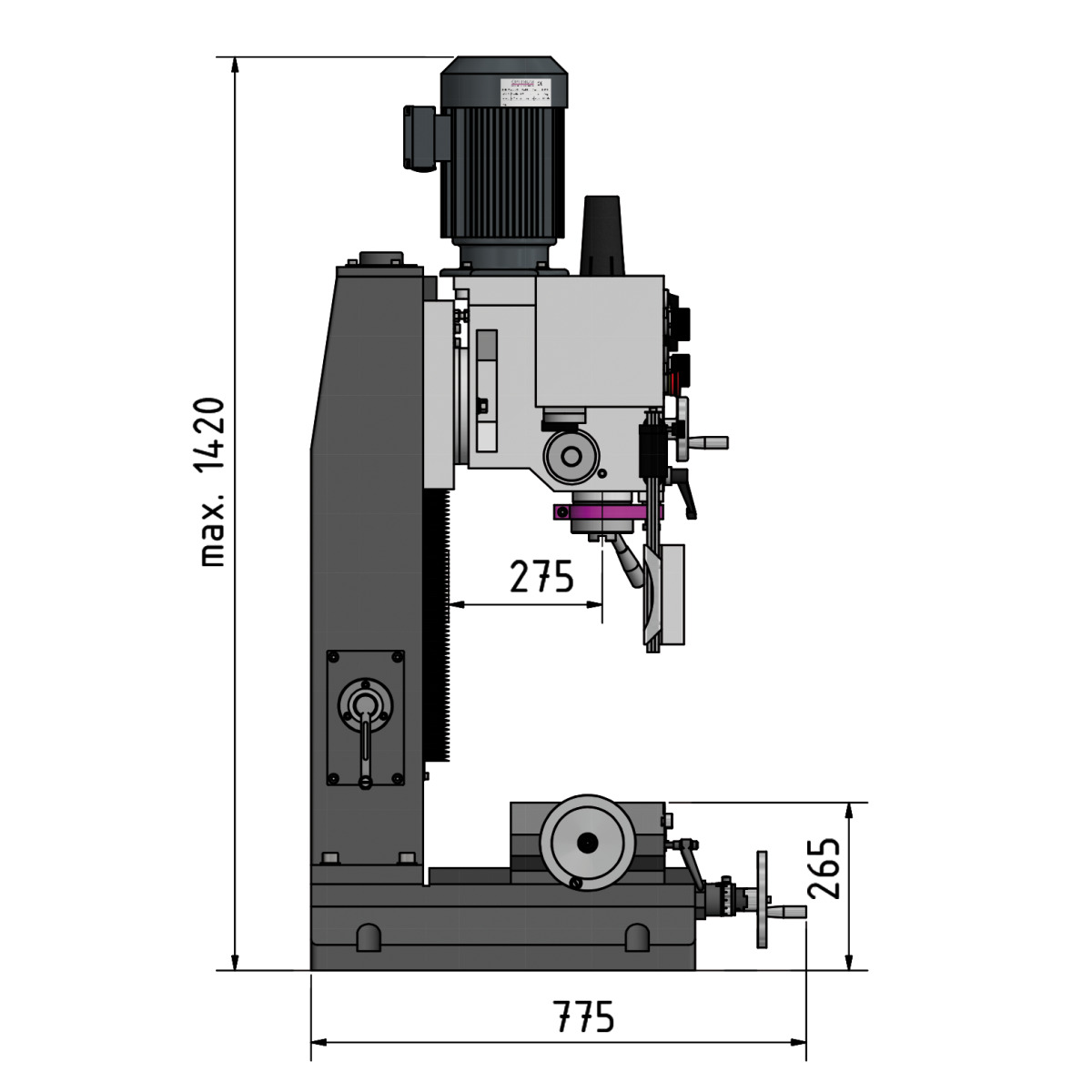 Optimum OPTImill MB 4D Präzisions-Bohr-Fräsmaschine 3338448