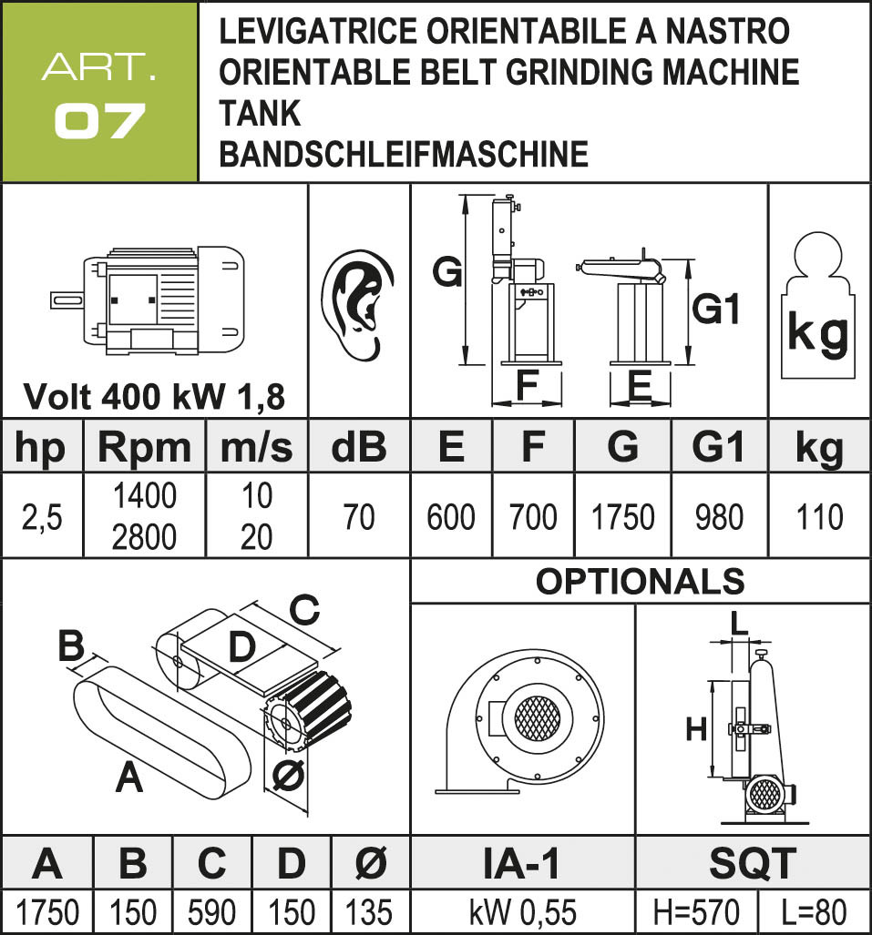 Aceti Bandschleifmaschine ART 07