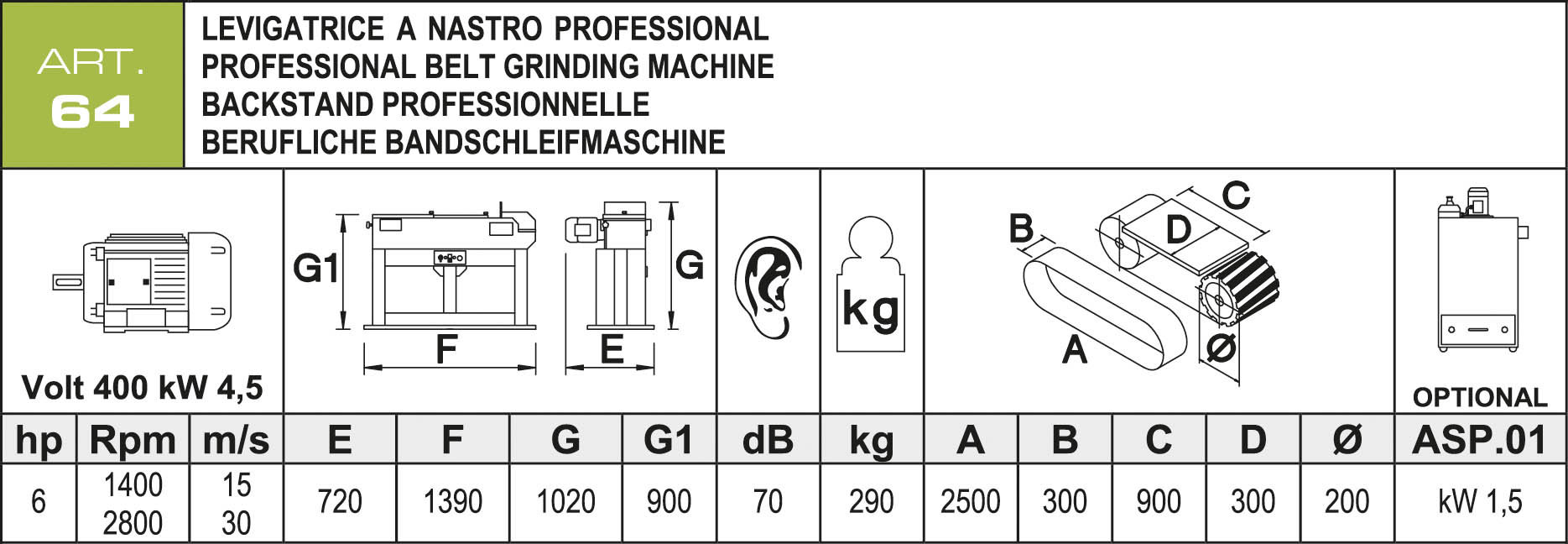 Aceti Bandschleifmaschine ART 64